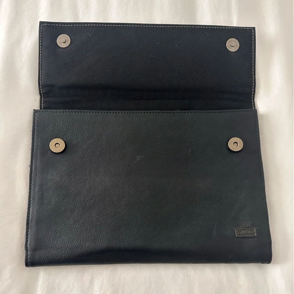 Black Leather Tablet Organizer
